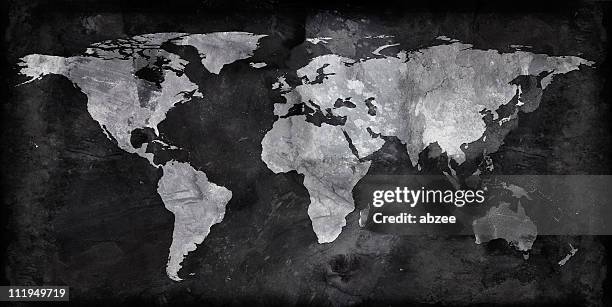 slate world map - grey slate stockfoto's en -beelden