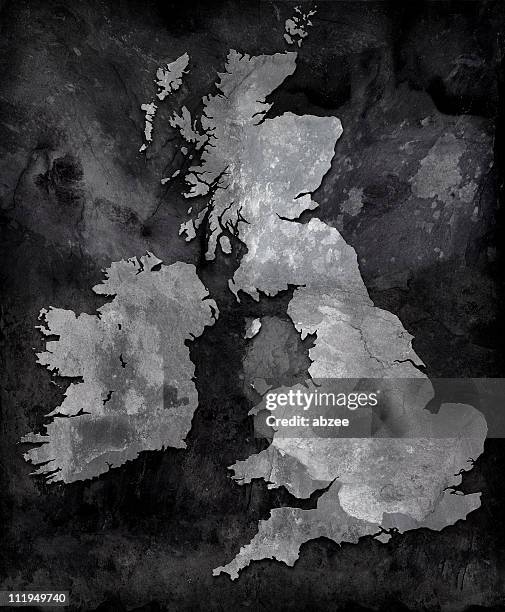 slate map of the british isles - scotland map stock pictures, royalty-free photos & images