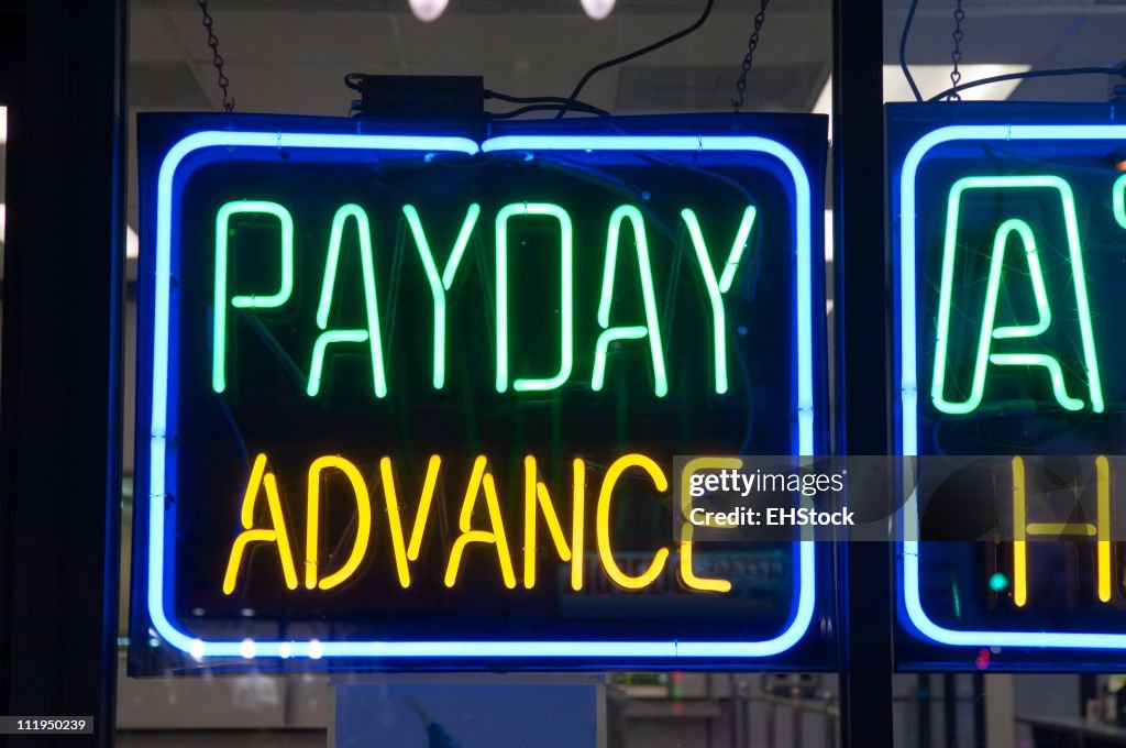 Payday Advance Check Cashing Neon Sign