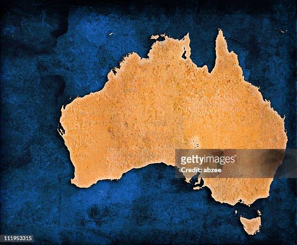 an illustration of the map of australia - australian map stockfoto's en -beelden