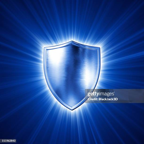 light of silver shield - shield stock pictures, royalty-free photos & images