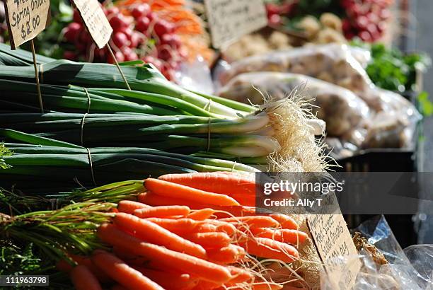 fresh vegetables at salamanca market - hobart tasmania stock pictures, royalty-free photos & images