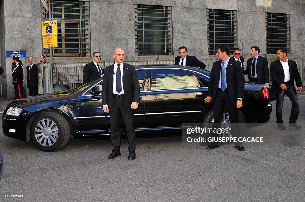 Italian Bodyguards Bodyguards surround the car of Italian prime minister Silvio... News ...