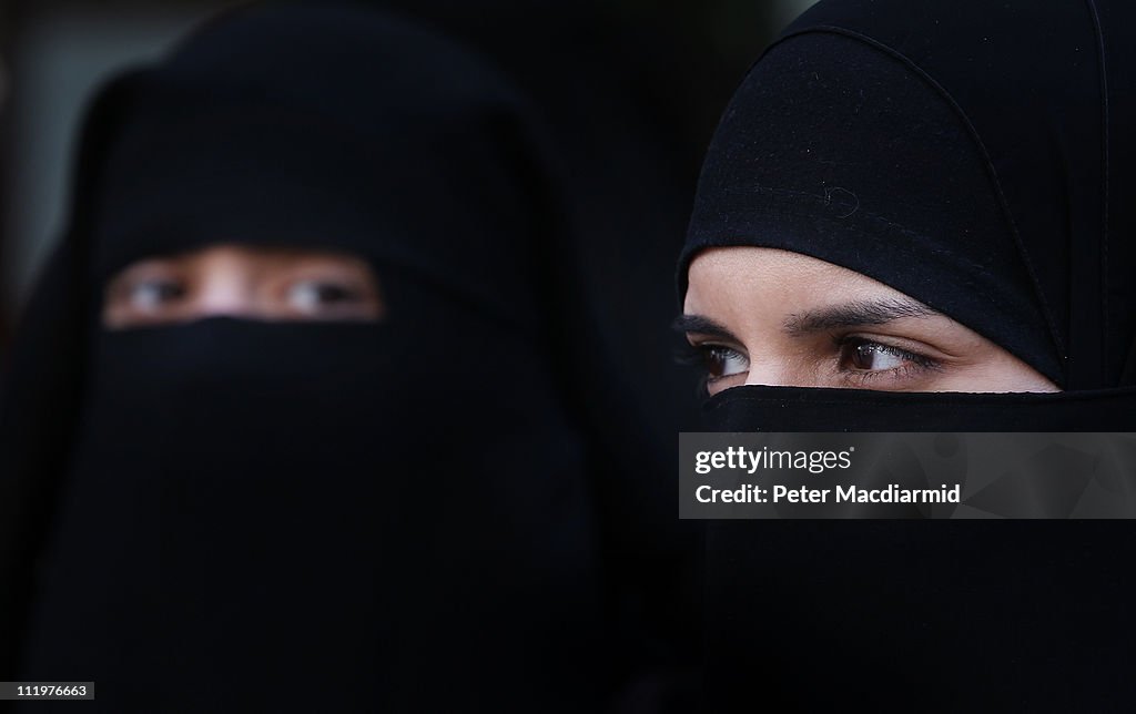 Demonstrators Protest Over The Introduction Of A Ban On Women Covering Their Faces In France