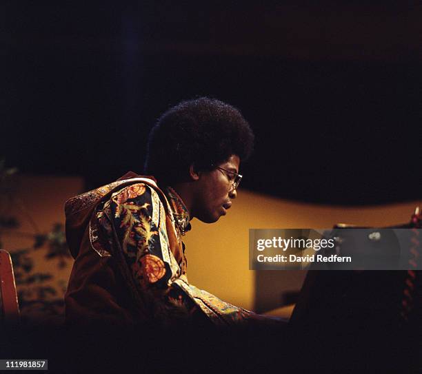 American pianist Herbie Hancock performs live on stage at the Monterey Jazz Festival at the County Fairgrounds in Monterey, California on 16th...