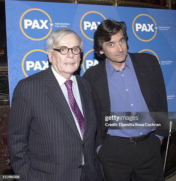 Dominick Dunne and Griffin Dunne during PAX 2002 Benefit Gala and Awards at Cipriani in New York City, New York, United States.