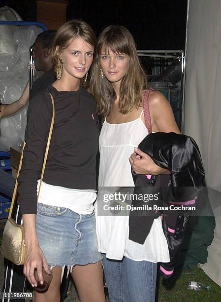 Carmen Kass and guest during Mercedes-Benz Fashion Week Spring Collections 2003 - Ralph Lauren Show - Front Row at Cooper Hewitt Museum in New York...