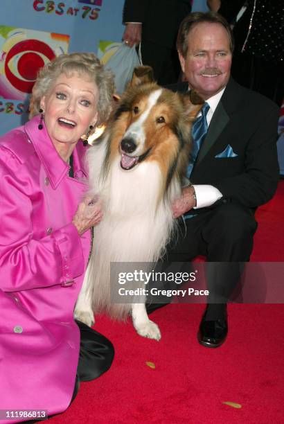 June Lockhart and Jon Provost, who both starred on the TV Show "Lassie" with Lassie