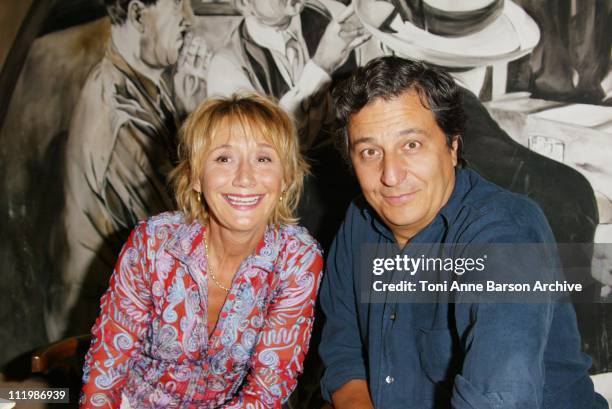 Christian Clavier & Marie-Anne Chazel during Saint Tropez Fiction TV Festival 2002 - Christian Clavier & Marie-Anne Chazel on the Place des Lices at...