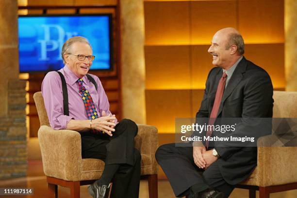 Oct. 1, 2002 -- Television veteran Larry King takes the interviewee chair as he is interviewed by talk show newcomer Dr. Phil McGraw. The DR. PHIL...