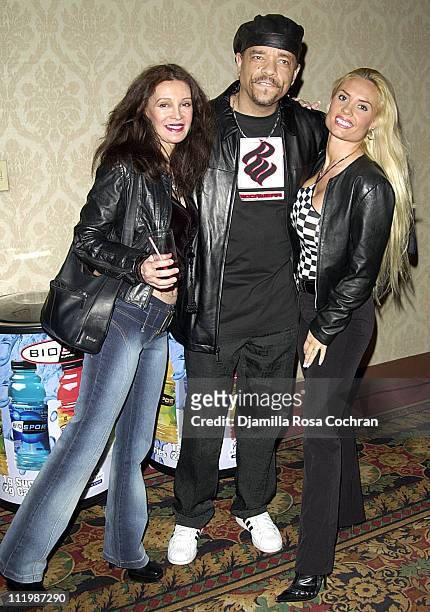 Jaid Barrymore, Ice-T and Coco during BIO SPORT and BELLA CAFFE Launch Party at The New York Athletic Club in New York, New York, United States.