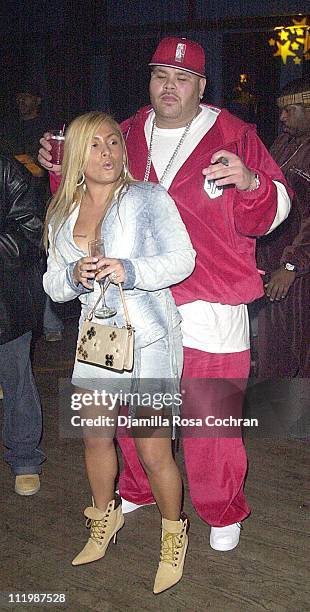 Fat Joe and wife during Fat Joe's Party at Jimmy s Bronx Cafe in New York City, New York, United States.