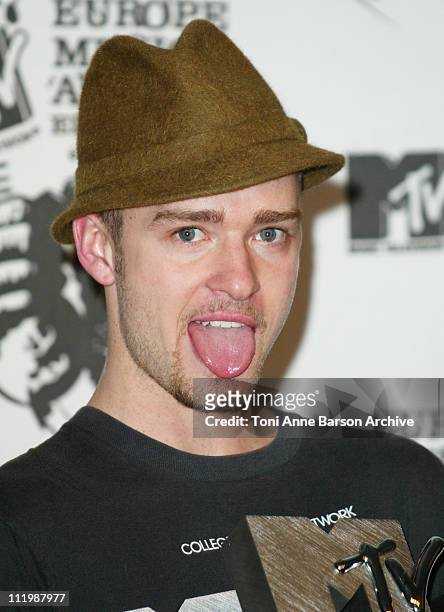 Justin Timberlake during MTV Europe Music Awards 2003 - Press Room at Ocean Terminal Arena in Edinburgh, United Kingdom.