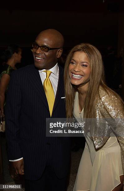 Blu Cantrell with Antonio "LA" Reid during Arista Records Co-Sponsors Benefit for PENCIL featuring Avril Lavigne and Blu Cantrell at Hammerstein...