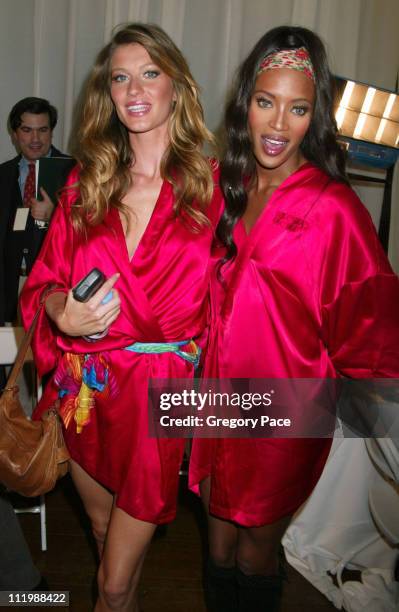 Gisele Bundchen and Naomi Campbell during The 9th Annual Victoria's Secret Fashion Show - Backstage and Front Row at Lexington Avenue Armory in New...