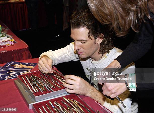 Chasez with Zoppini bracelets during 2002 Billboard Music Awards - Backstage Creations Talent Retreat - Show Day at MGM Grand Hotel in Las Vegas,...