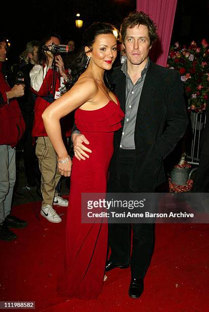 Martine McCutcheon and Hugh Grant during "Love Actually" Premiere - Paris at UGC Normandy - Champs Elysees in Paris, France.