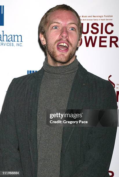 Chris Martin of Coldplay during Third Annual Music Has Power Awards Hosted by Gwyneth Paltrow at Stanley H. Kaplan Penthouse, Lincoln Center in New...