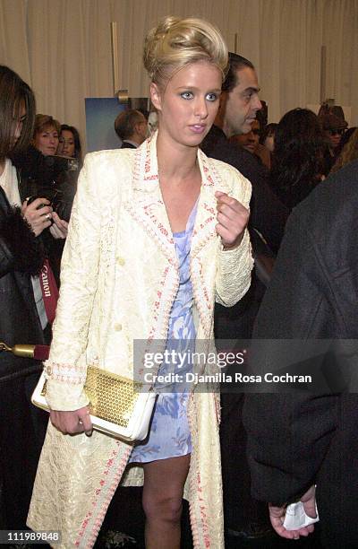 Nicky Hilton during Mercedes Benz Fashion Week Fall 2003 Collections - Luca Luca - Front Row at Bryant Park in New York City, New York, United States.