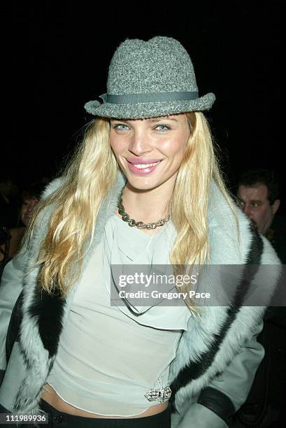 Esther Canadas wearing Luca Luca during Luca Luca Fall Winter 2003 Show at The Tent at Bryant Park in New York, NY, United States.