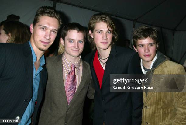 Isaac Hanson, Elijah Wood, Taylor Hanson and Zac Hanson