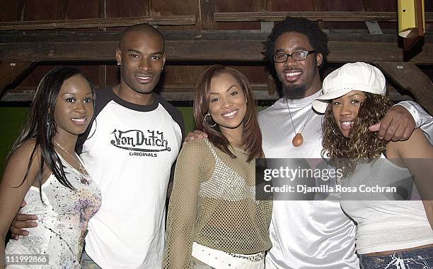 Tyson Beckford, Lyric and Dhani Jones during Lyric's Press Party at Sessa in New York City, New York, United States.