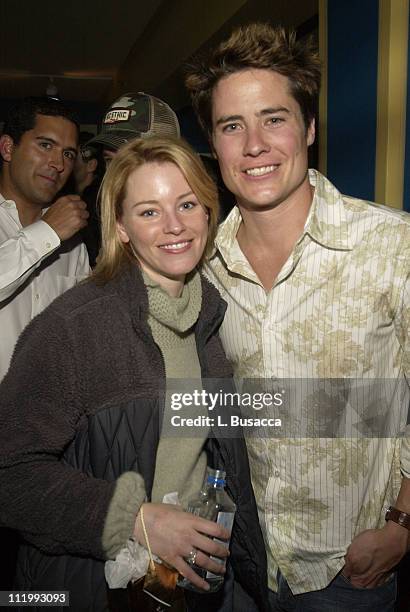 Elizabeth Banks and Andrew Firestone during 2004 Park City - Paradigm party at the SKYY View Lounge at Skyy View Lounge in Park City, Utah, United...
