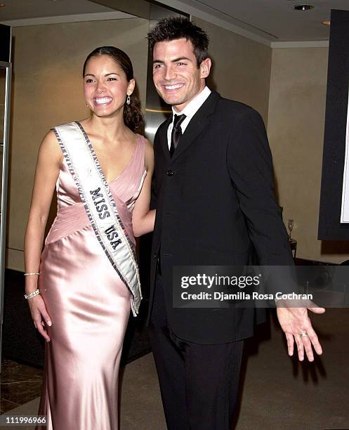 Miss USA Susie Castillo and Aiden Turner during Garland Appeal Gala in New York City at Christie's in New York City, New York, United States.