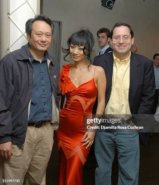 Ang Lee, Michael Barker and Bai Ling during After Party for the Premiere of Sony Pictures Classics "The Beautiful Country" at Thalassa in New York...