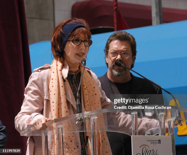 Joanna Gleason and Tim Curry during 19th Annual Broadway's Stars in the Alley at Shubert Alley in New York City, New York, United States.