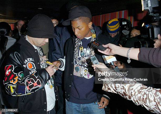 Nigo and Pharrell during Nigo & Pharrell Present A Bathing Ape NYC 1st Anniversary Celebration at Marquee in New York City, New York, United States.