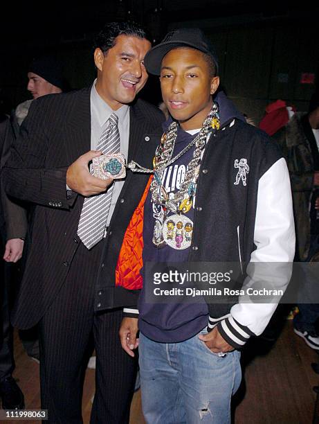 Jacob Arabo and Pharrell during Nigo & Pharrell Present A Bathing Ape NYC 1st Anniversary Celebration at Marquee in New York City, New York, United...