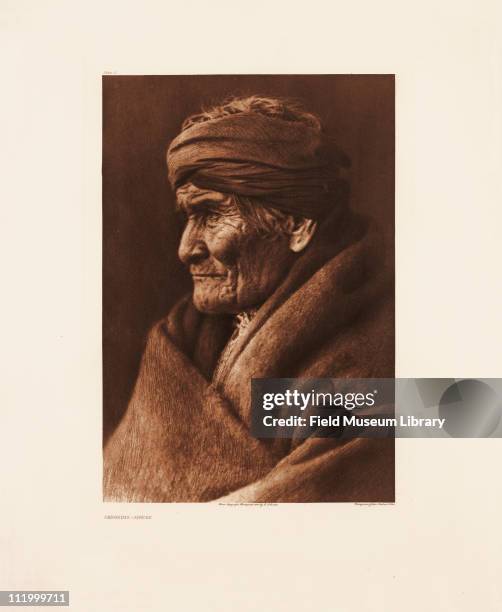 Geronimo Apache, Plate 2 by Edward Curtis, mid to late 1900s.