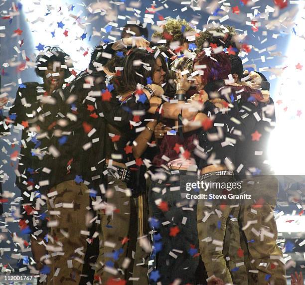 Cast members of "American Idol" during "American Idol" Season 1 Finale - Results Show at Kodak Theatre in Hollywood, California, United States.