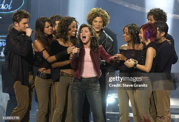 Cast members of "American Idol" during "American Idol" Season 1 Finale - Results Show at Kodak Theatre in Hollywood, California, United States.