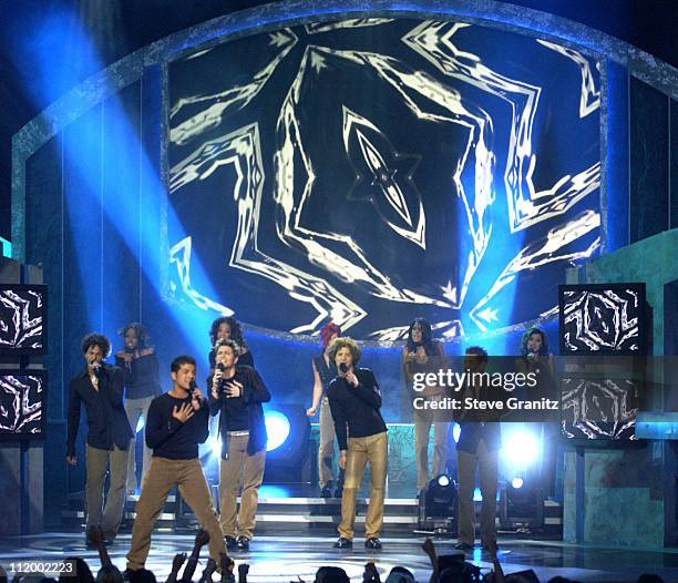 Cast members of "American Idol" during "American Idol" Season 1 Finale - Results Show at Kodak Theatre in Hollywood, California, United States.