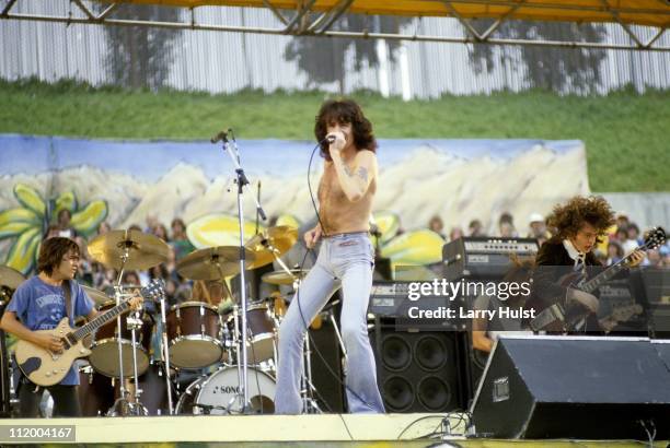 Rock band AC/DC performs at the Oakland Coliseum in Oakland California in July 21, 1979