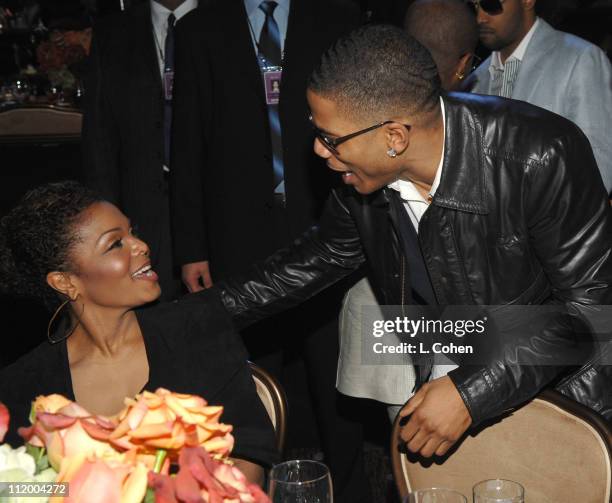 Janet Jackson and Nelly during 2007 Clive Davis Pre-GRAMMY Awards Party - Reception and Dinner at Beverly Hills Hilton in Beverly Hills, California,...