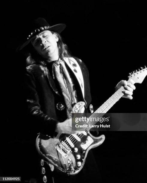 Stevie Ray Vaughn performs at Freeborn Hall in Davis, California on December 3, 1984.