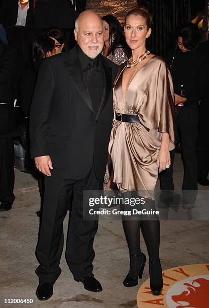 Rene Angelil and Celine Dion during 2007 Vanity Fair Oscar Party Hosted by Graydon Carter - Arrivals at Mortons in West Hollywood, California, United...