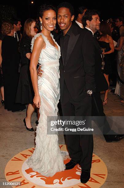 Selita Banks and Nick Cannon during 2007 Vanity Fair Oscar Party Hosted by Graydon Carter - Arrivals at Mortons in West Hollywood, California, United...