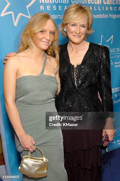 Annie Maude Starke and Glenn Close during Entertainment Industry Foundation's Colon Cancer Benefit on the QM2 - Red Carpet at Queen Mary 2 in New...