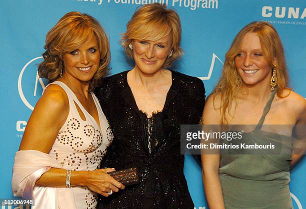 Katie Couric, Glenn Close and Annie Maude Starke during Entertainment Industry Foundation's Colon Cancer Benefit on the QM2 - Red Carpet at Queen...