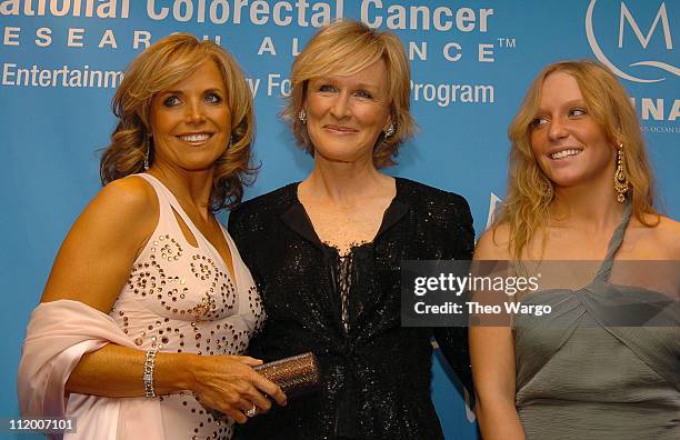 Katie Couric, Glenn Close and Annie Maude Starke during Entertainment Industry Foundation's Colon Cancer Benefit on the QM2 - Red Carpet at Queen...