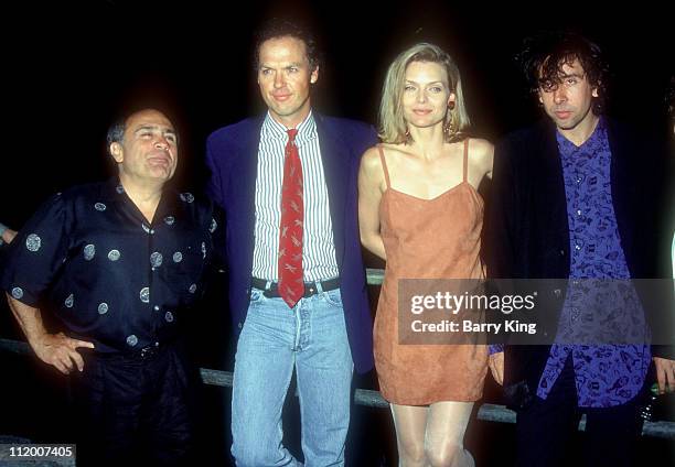 Danny DeVito, Michael Keaton, Michelle Pfeiffer and Tim Burton