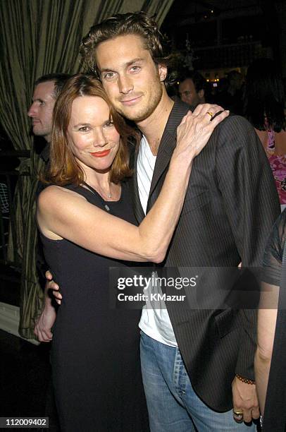 Barbara Hershey and Oliver Hudson during The 2004-2005 WB Primetime Upfront - After Party at Lighthouse at Chelsea Piers in New York City, New York,...