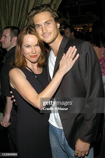 Barbara Hershey and Oliver Hudson during The 2004-2005 WB Primetime Upfront - After Party at Lighthouse at Chelsea Piers in New York City, New York,...