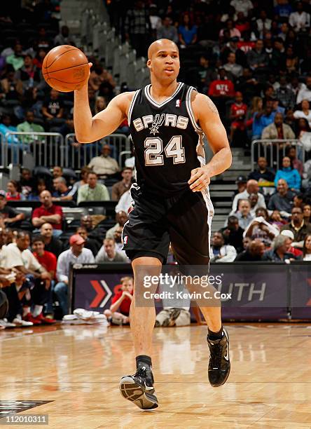 Richard Jefferson of the San Antonio Spurs against the Atlanta Hawks at Philips Arena on April 5, 2011 in Atlanta, Georgia. NOTE TO USER: User...