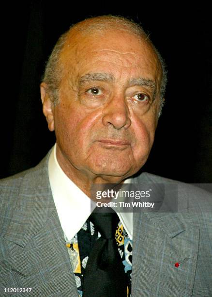 Mohamed Al Fayed during Dodi Al Fayed and Princess Diana Memorial Statue Unveiled at Harrods at Harrods in London, Great Britain.