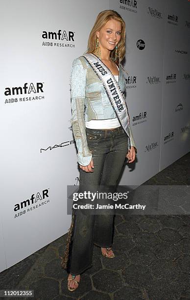 Jennifer Hawkins, Miss Universe 2004 during 13th Annual amfAR Boathouse Rocks Benefit at Tavern on the Green at Tavern On The Green in New York City,...